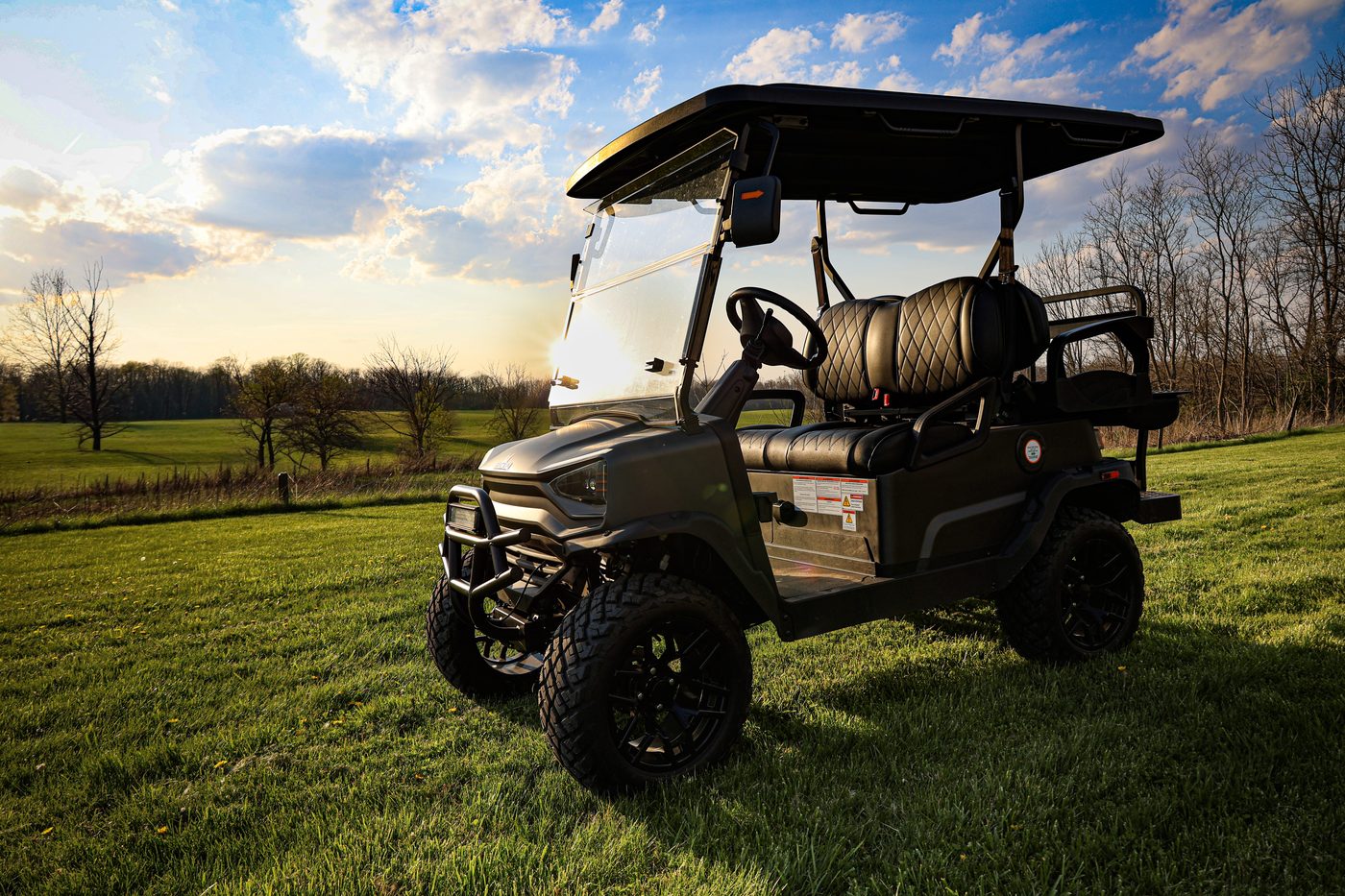 Lifted black 2025 RAKA electric golf cart